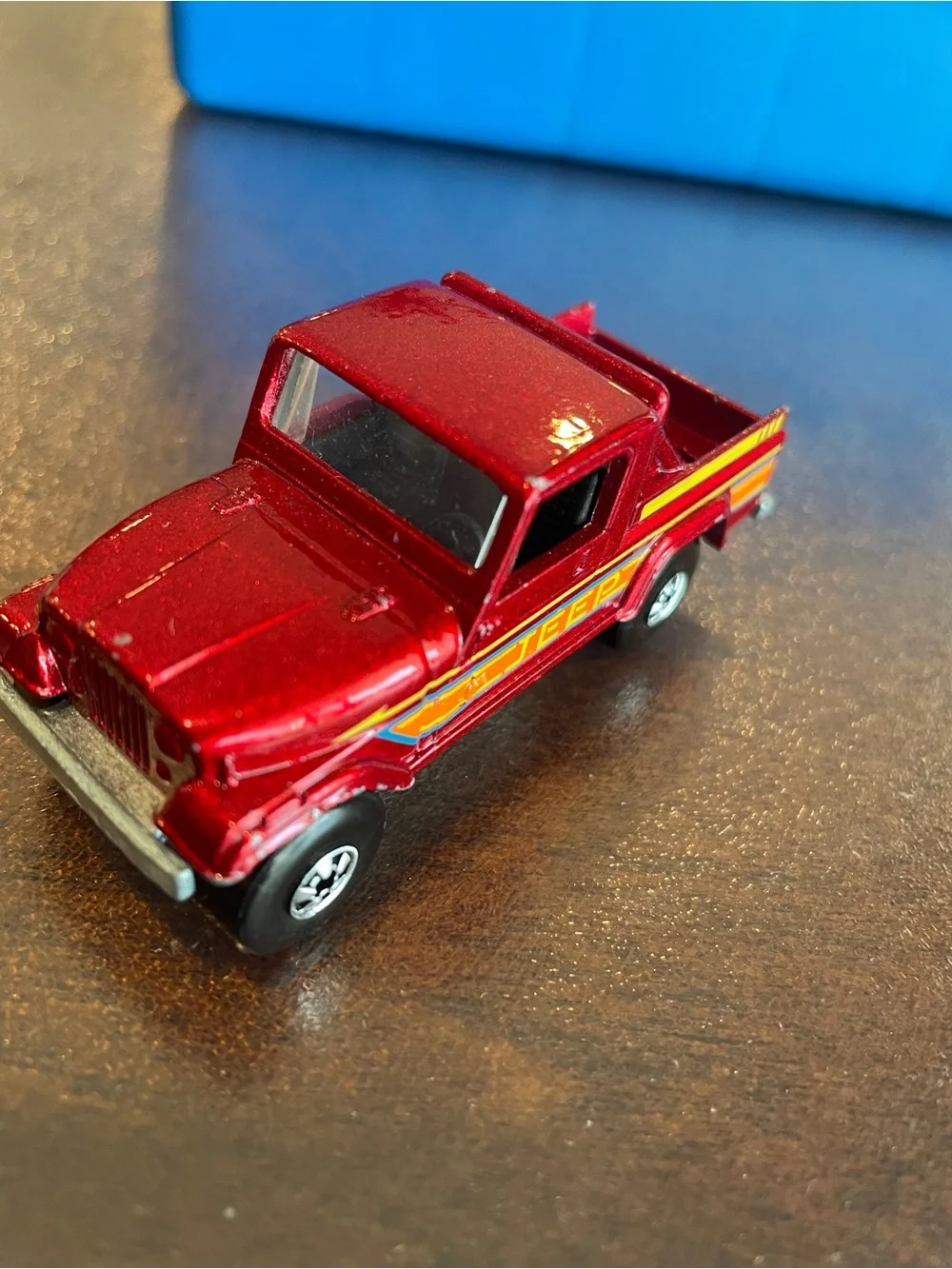 Vintage Hot Wheels 1982 Jeep Scrambler Metallic Red Truck Malaysia 2.75” Diecast